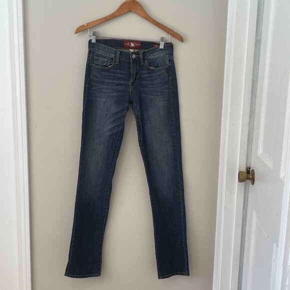 Lucky Brand Sophia Straight Size 2 Long Denim Distressed - Picture 4 of 11